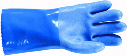 BLUE PVC GLOVE WITH 12 GAUNTLET CUFF
