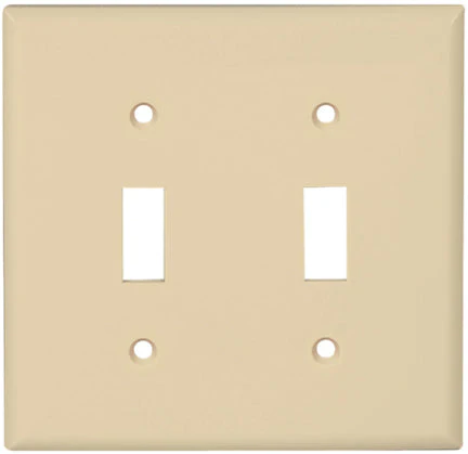 2 GANG SWITCH PLATE IVORY