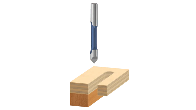 Bosch 1/4 In. x 3/4 In. High Speed Steel 1-Flute Pilot Panel Straight Bit