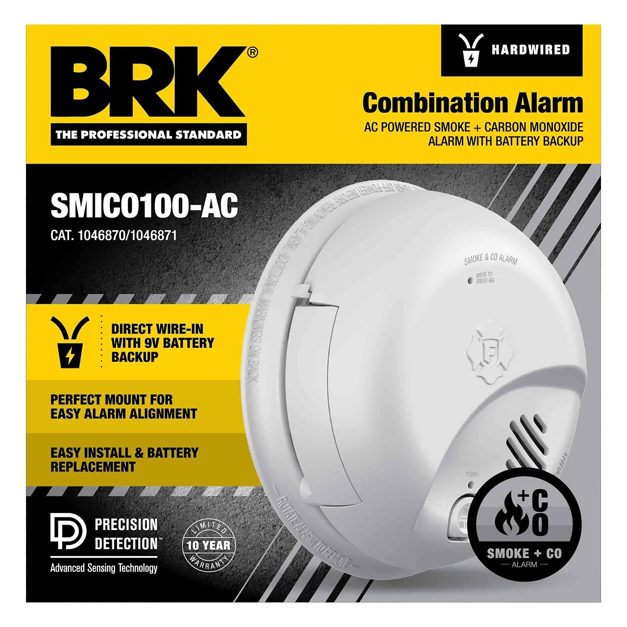 BRK 1046870 Interconnect Hardwire 2-in-1 Smoke & CO Alarm with Battery Backup - Image 3