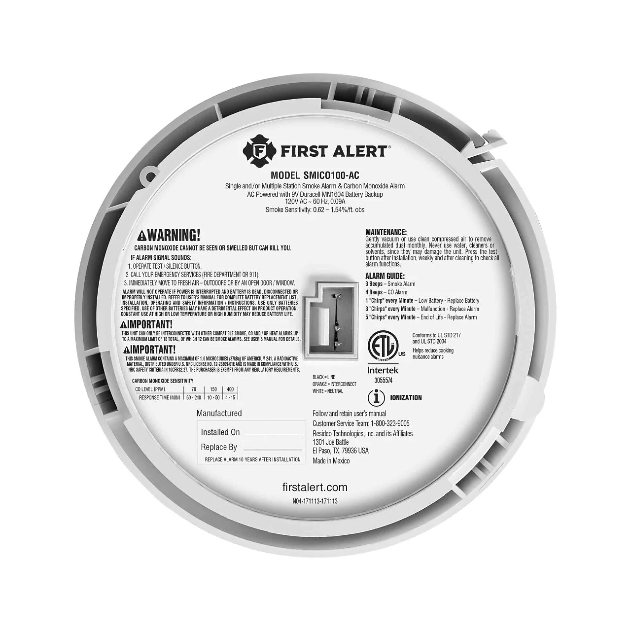 BRK 1046870 Interconnect Hardwire 2-in-1 Smoke & CO Alarm with Battery Backup - Image 4