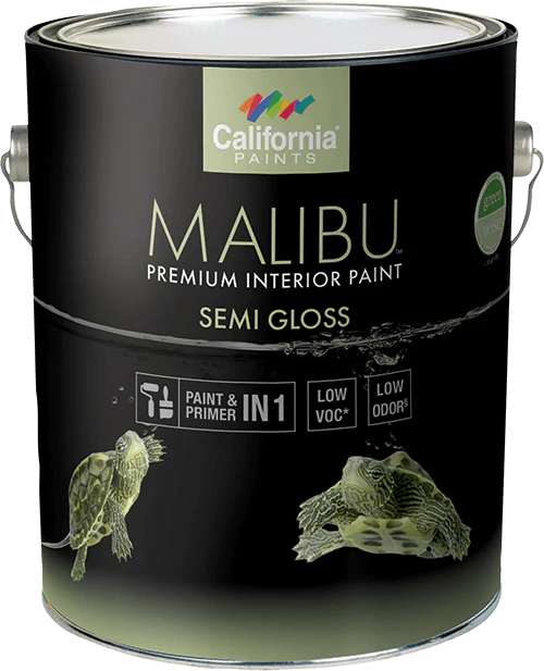 California Products Malibu Premium Interior Paint Semi Gloss - Pastel Base 1 qt.