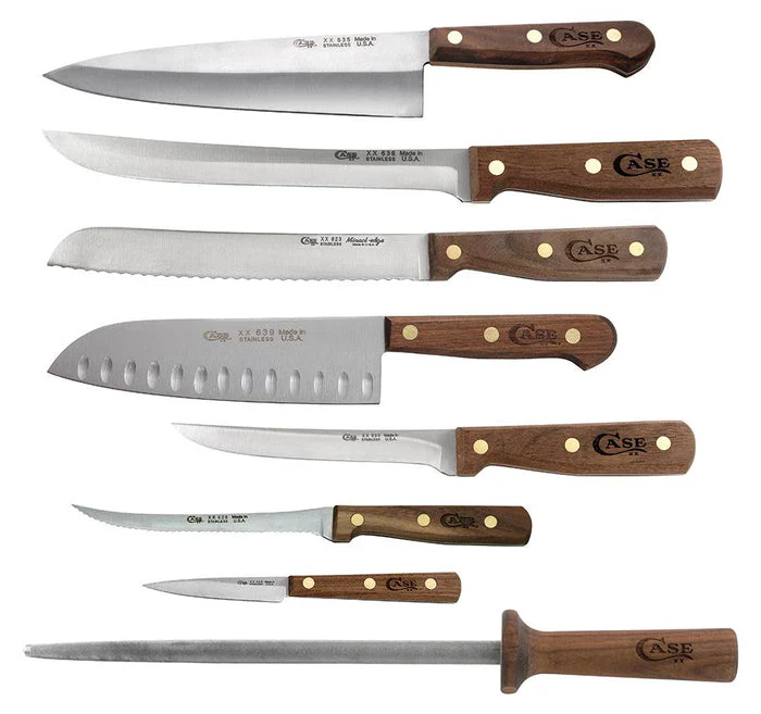 Case Household Cutlery 9-Piece Block Set (Solid Walnut Handles) - Image 2