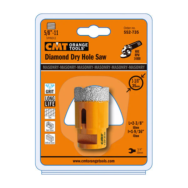 CMT 552-706, Dia-mond Dry Hole Saws, 1/4" - Image 6