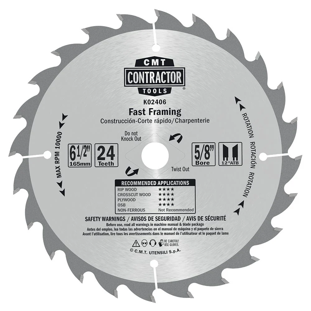CMT K02407-X10 ITK Contractor Framing/Decking Saw Blade Masterpack, 7-1/4 x 24 Tooth (10 Pack) - Image 4