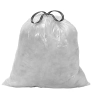 Commander 13 Gallon 0.7 MIL Tall Kitchen White Drawstring Trash Bags - 24" x 25" - Image 2