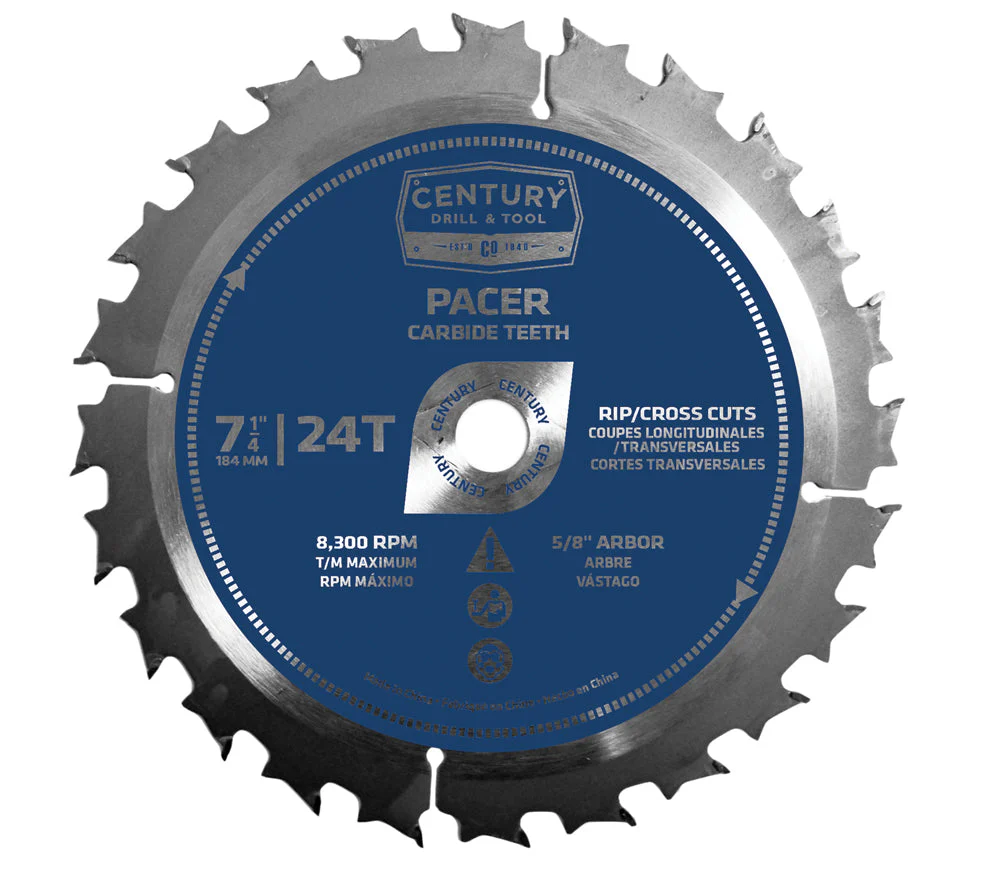 Century Drill And Tool Pacer Circular Saw Blade 7-1/4" X 24t