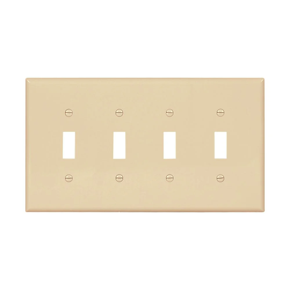 Cooper Industries Ivory 4gang Mid-size Unbreakable Nylon Toggle Switch Wallplate Cover