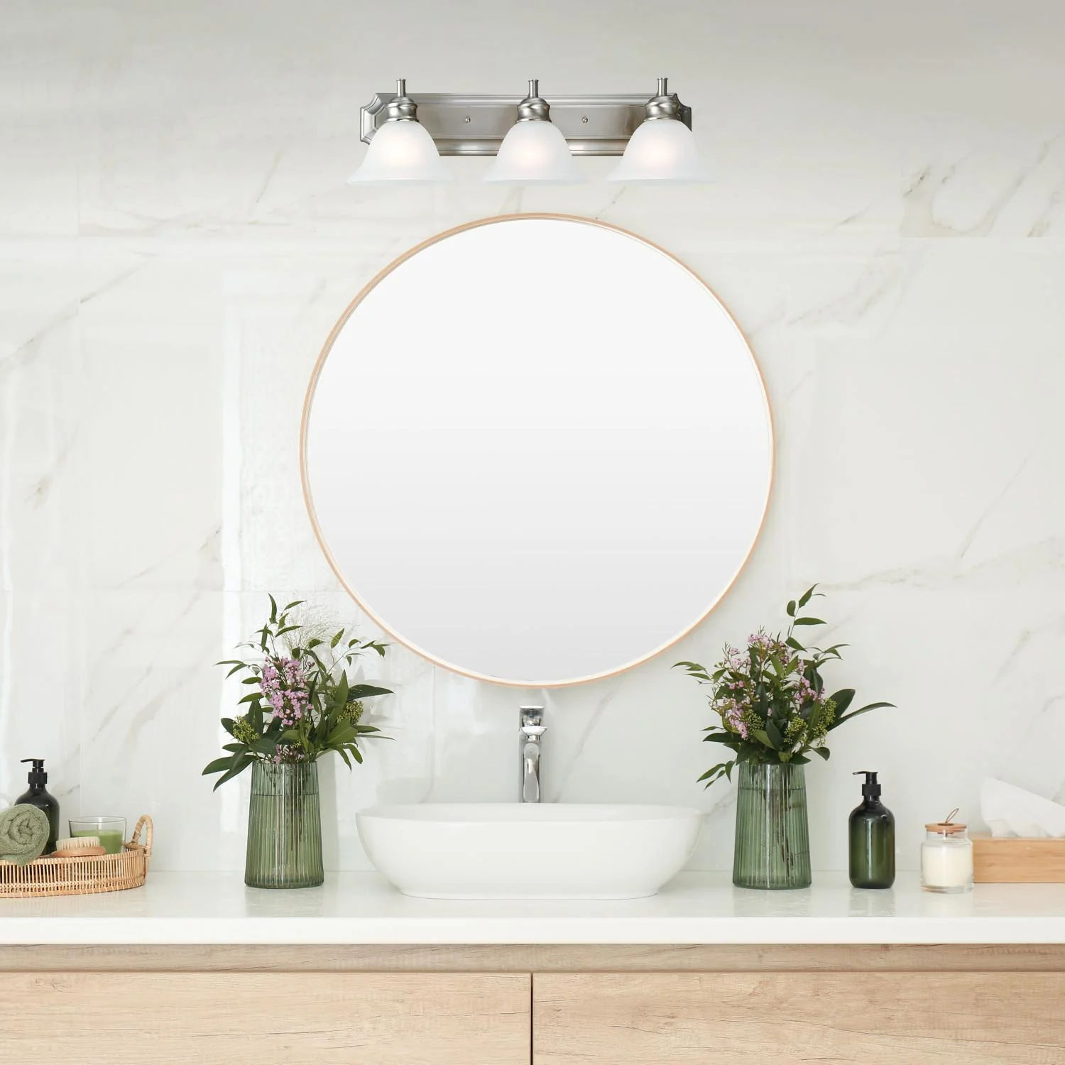 Design House Bristol Vanity Light in Satin Nickel, 3-Light - Image 2