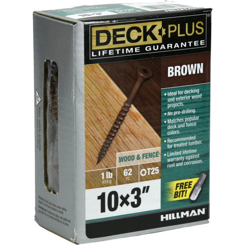 Deck Plus Brown Deck Screws #10 X 3"