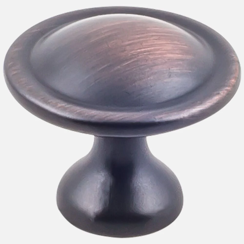 Kasaware 1-1/8" Diameter Round Knob with Ring, 10-pack Oil Rubbed Bronze Finish