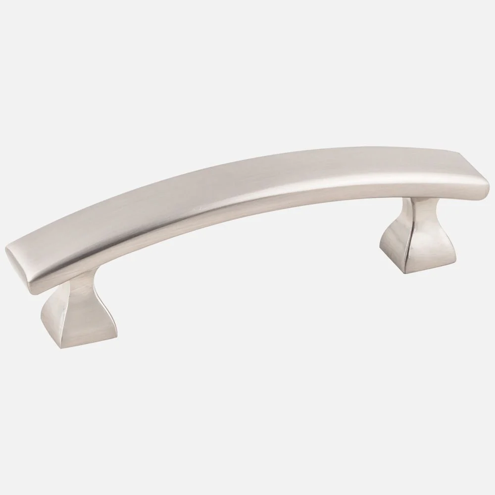 Kasaware 4" Overall Length Flared Foot Square Pull, 2-pack Satin Nickel Finish