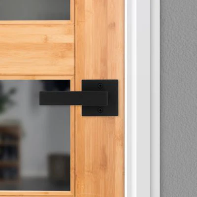 Kwikset Singapore Lever (Square) - Hall/Closet, Matte Black - Image 2