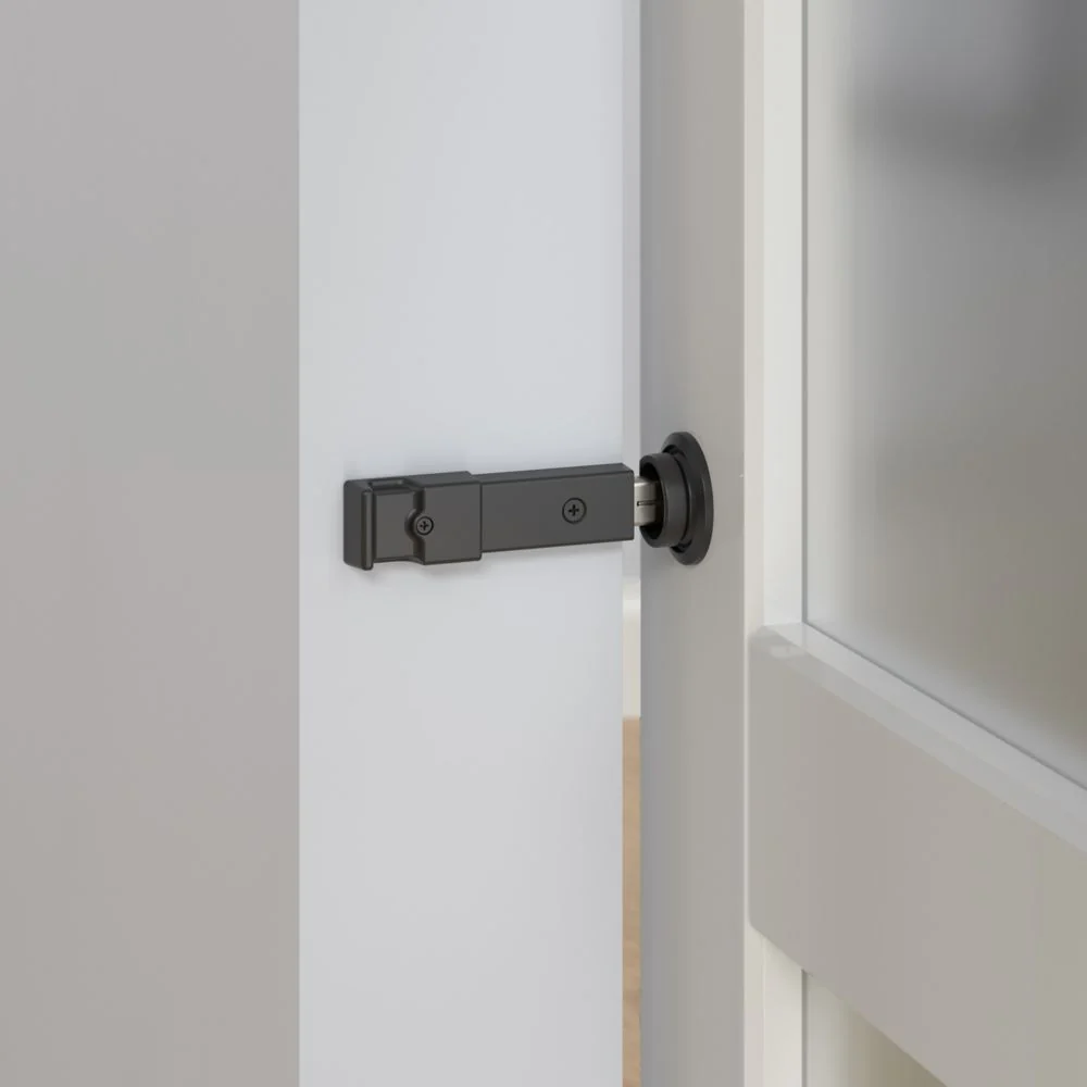 National Hardware Barn Door Lock 5" x 1-1/4" x 3/4", Matte Black - Image 2
