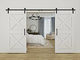 National Hardware Classic Interior Barn Door Kit 96", Matte Black - Image 2