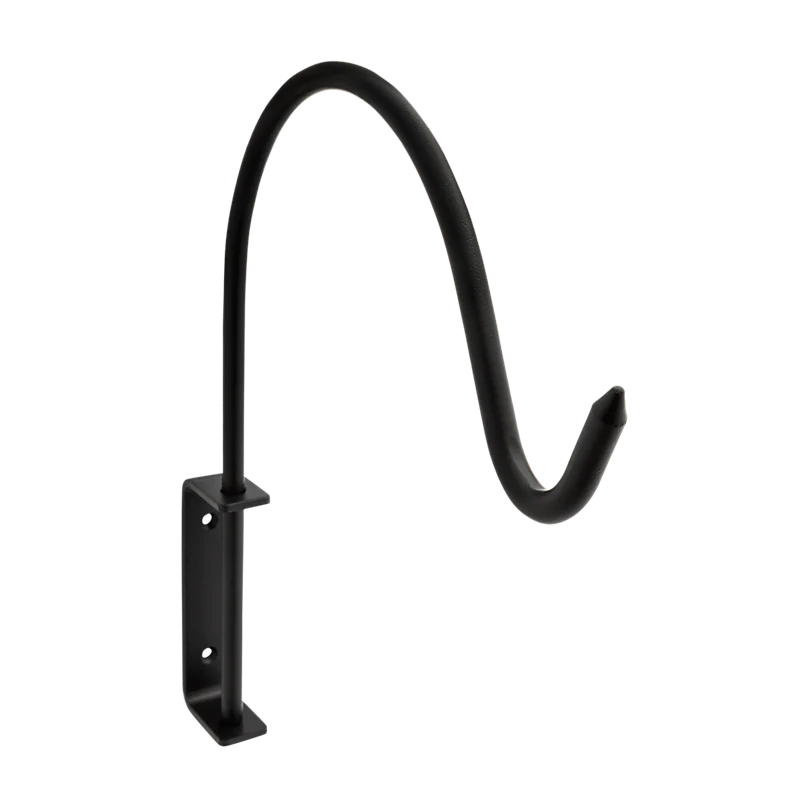 National Hardware Curved Hanging Plant Wall Bracket 12-13/16-in, Black