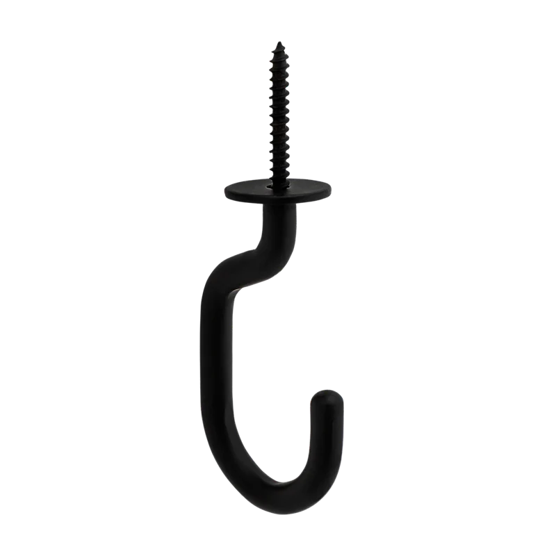 National Hardware Modern Ceiling J Hook 3-11/32-in, Black