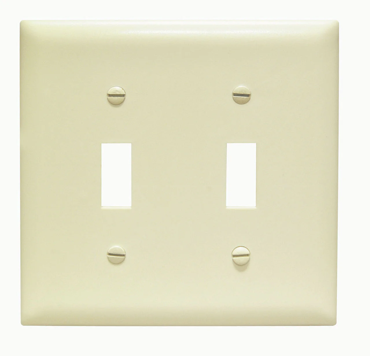 Pass & Seymour Toggle Switch Openings, Two Gang, Ivory
