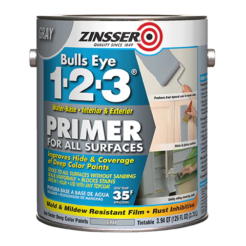 Rust-Oleum Zinsser® Bulls-Eye 1-2-3® Gray Primer 1 Gallon Gray
