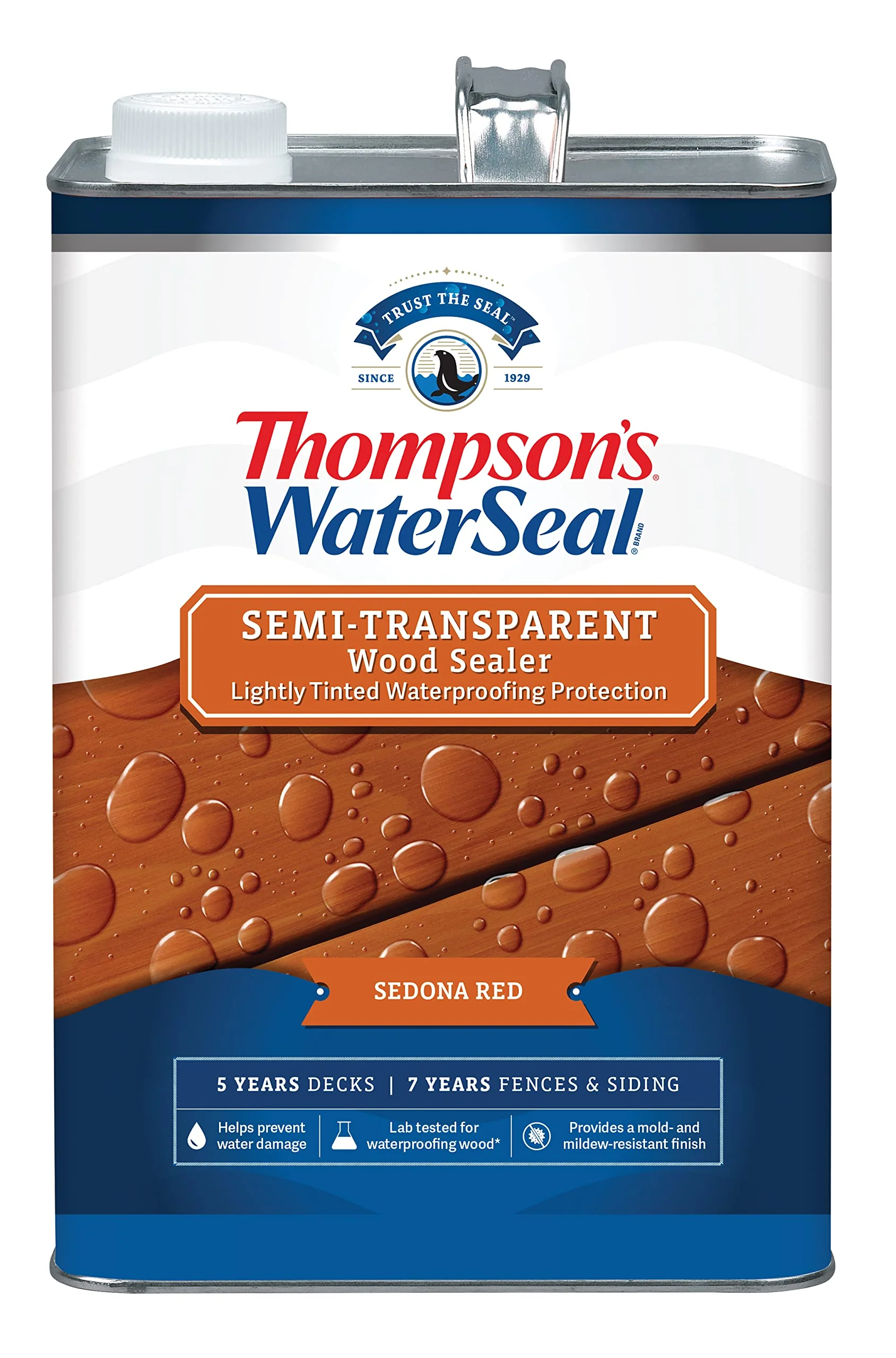 Thompson’s® WaterSeal® Semi-Transparent Wood Sealer 1 Gallon Sedona Red