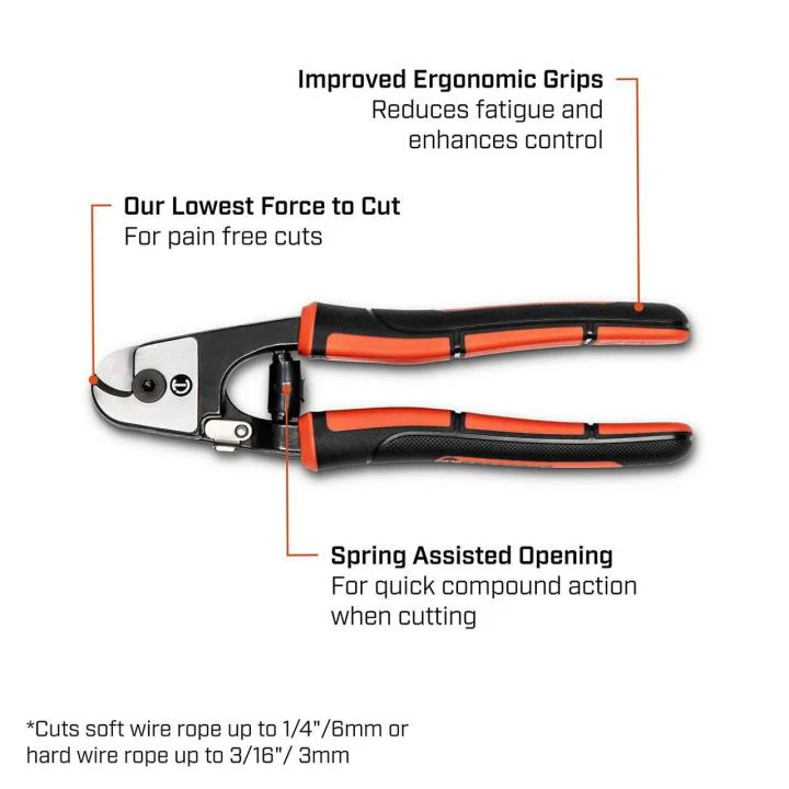Crescent 7-1/2" Pocket Wire Rope and Cable Cutter - Image 2