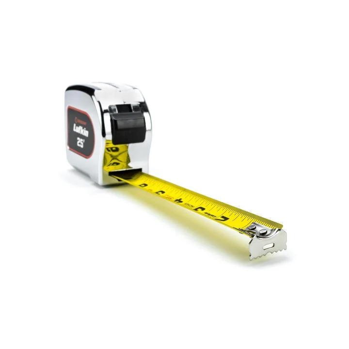 Crescent Lufkin 1-1/8" x 25' Chrome Case Yellow Clad Tape Measure