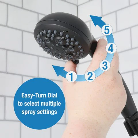 Danco Multi-Function Massage Handheld Showerhead with Hose - Image 12