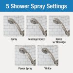 Danco Multi-Function Massage Handheld Showerhead with Hose - Image 3
