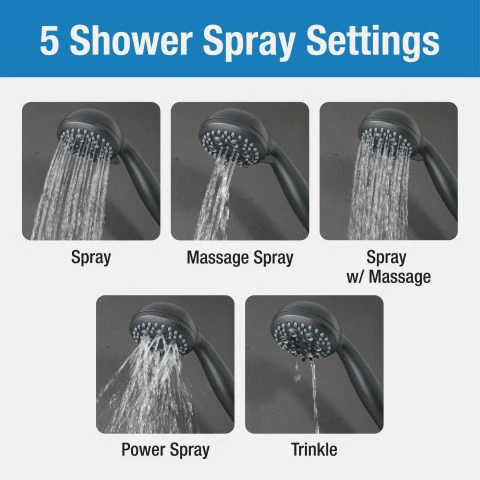 Danco Multi-Function Massage Handheld Showerhead with Hose - Image 9