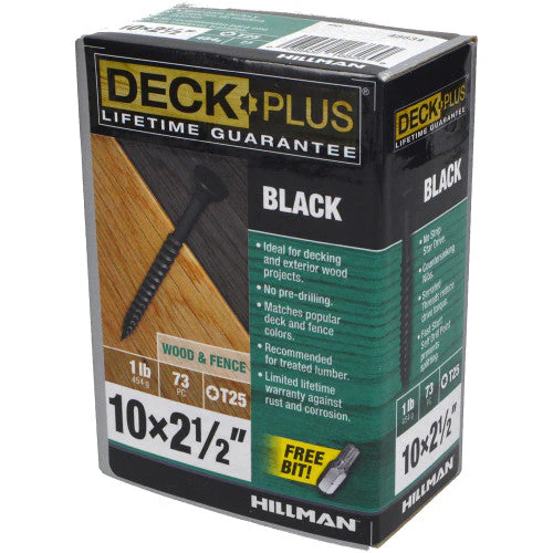 Deck Plus Black Deck Screws #10 X 2-1/2"