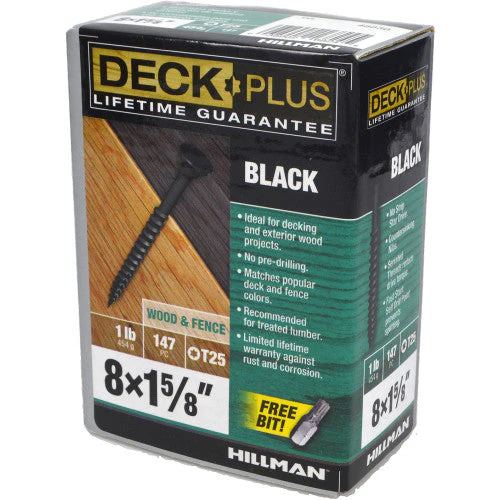 Deck Plus Black Deck Screws #8 X 1-5/8"