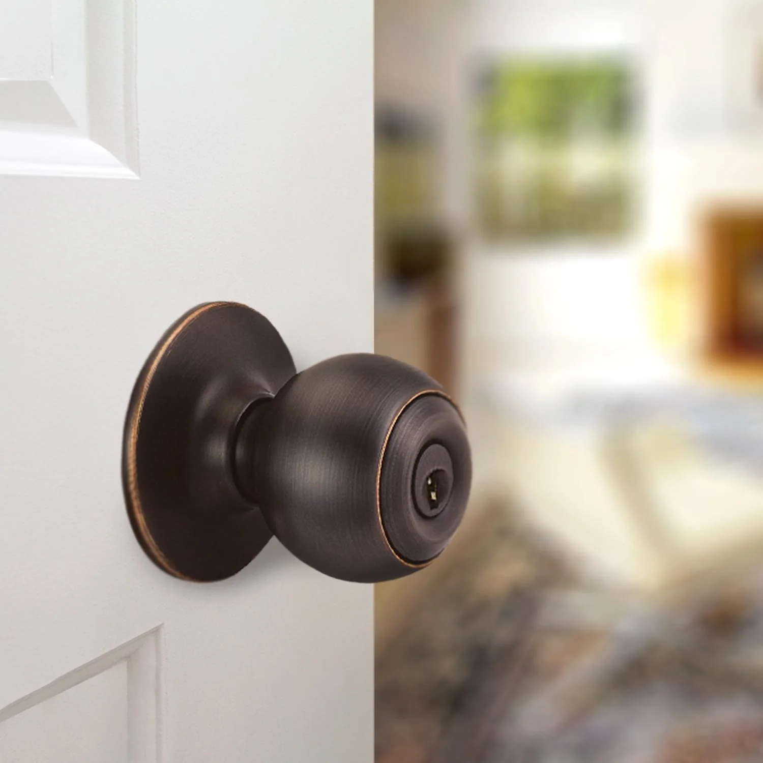 Design House Ball 2-Way Latch Entry Door Knob in Oil-Rubbed Bronze - Image 2