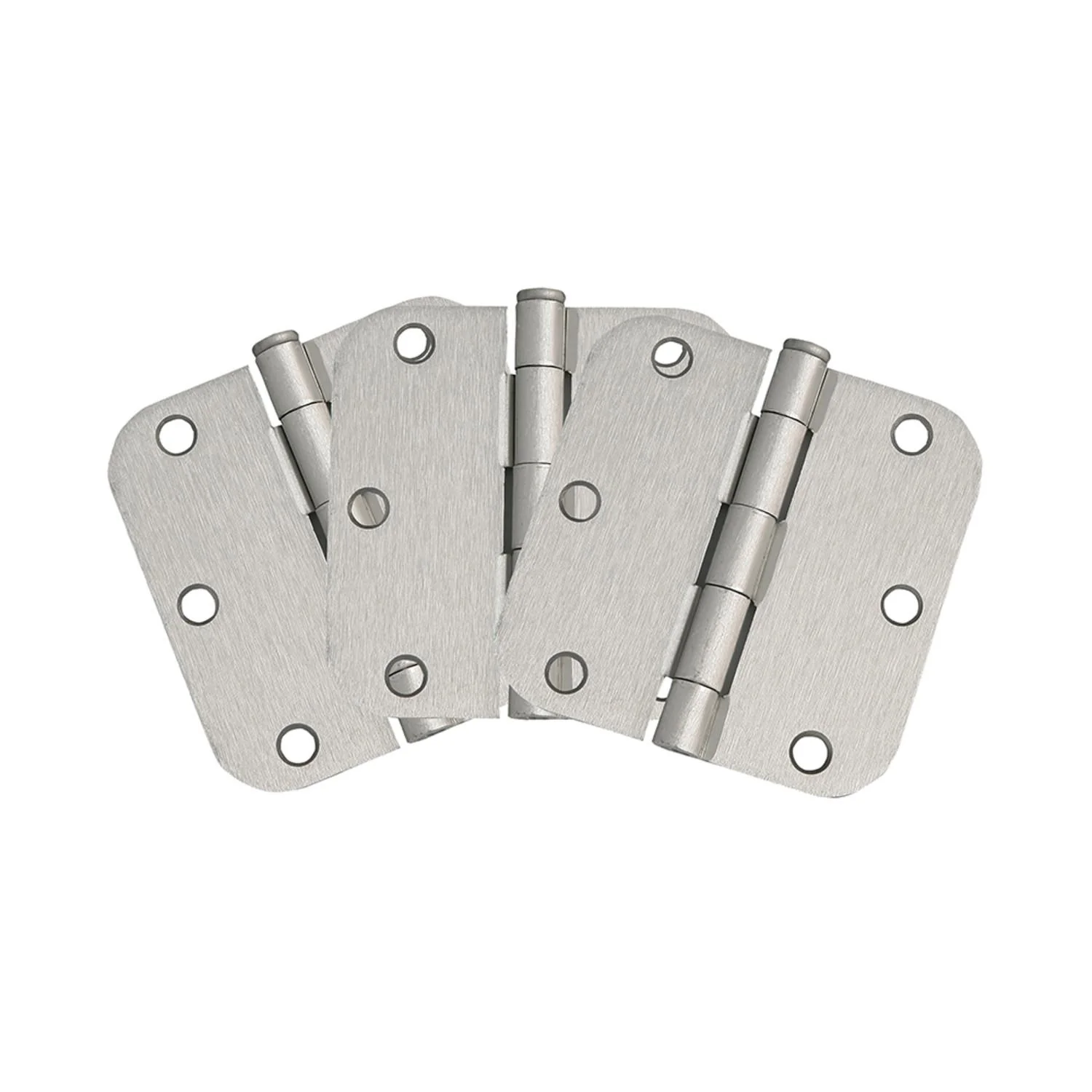 Design House Radius Satin Nickel Door Hinge, 3-Pack 3-1/2" x 5/8"