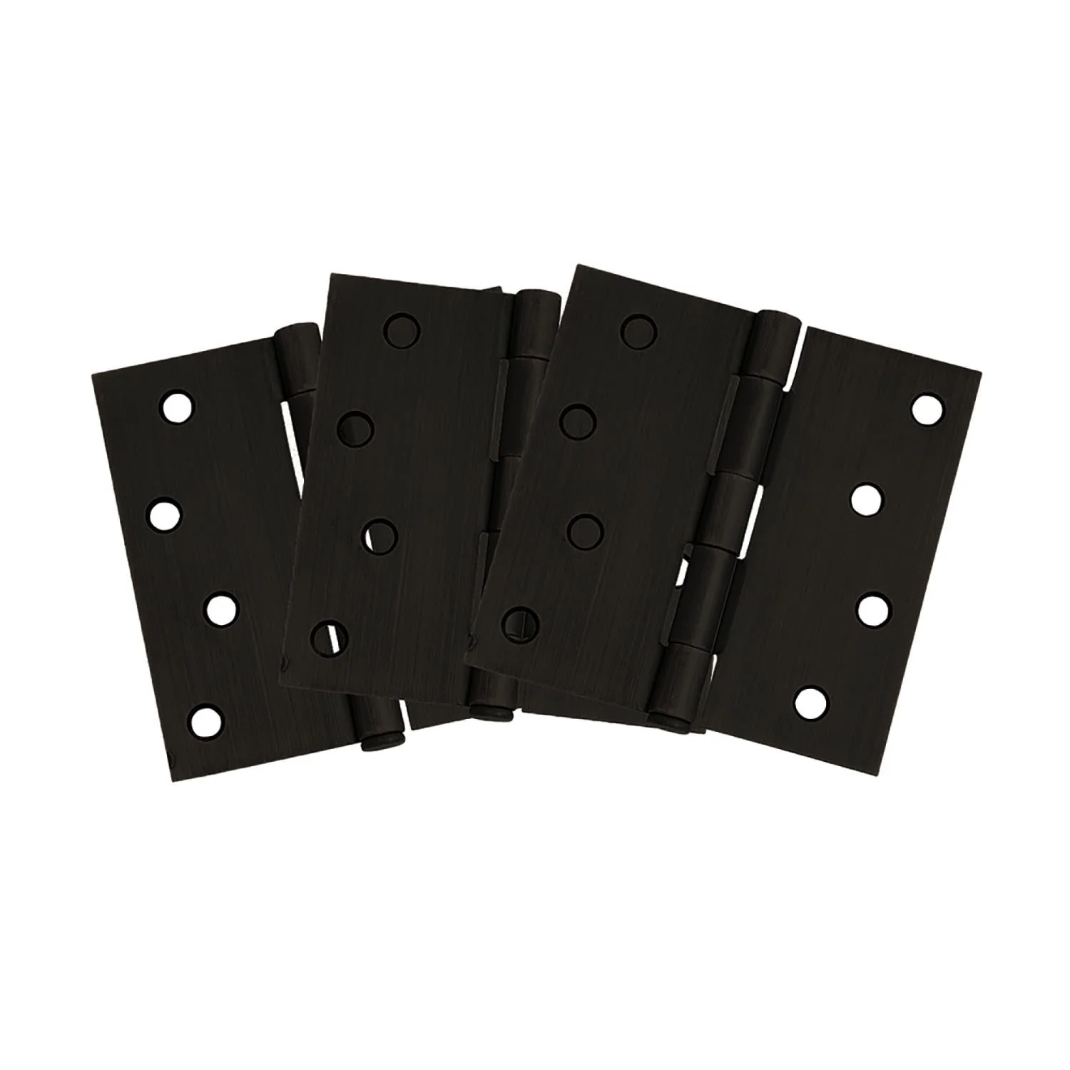 Design House Square Corner Door Hinge in Oil-Rubbed Bronze, 4-Inch, 3-Pack
