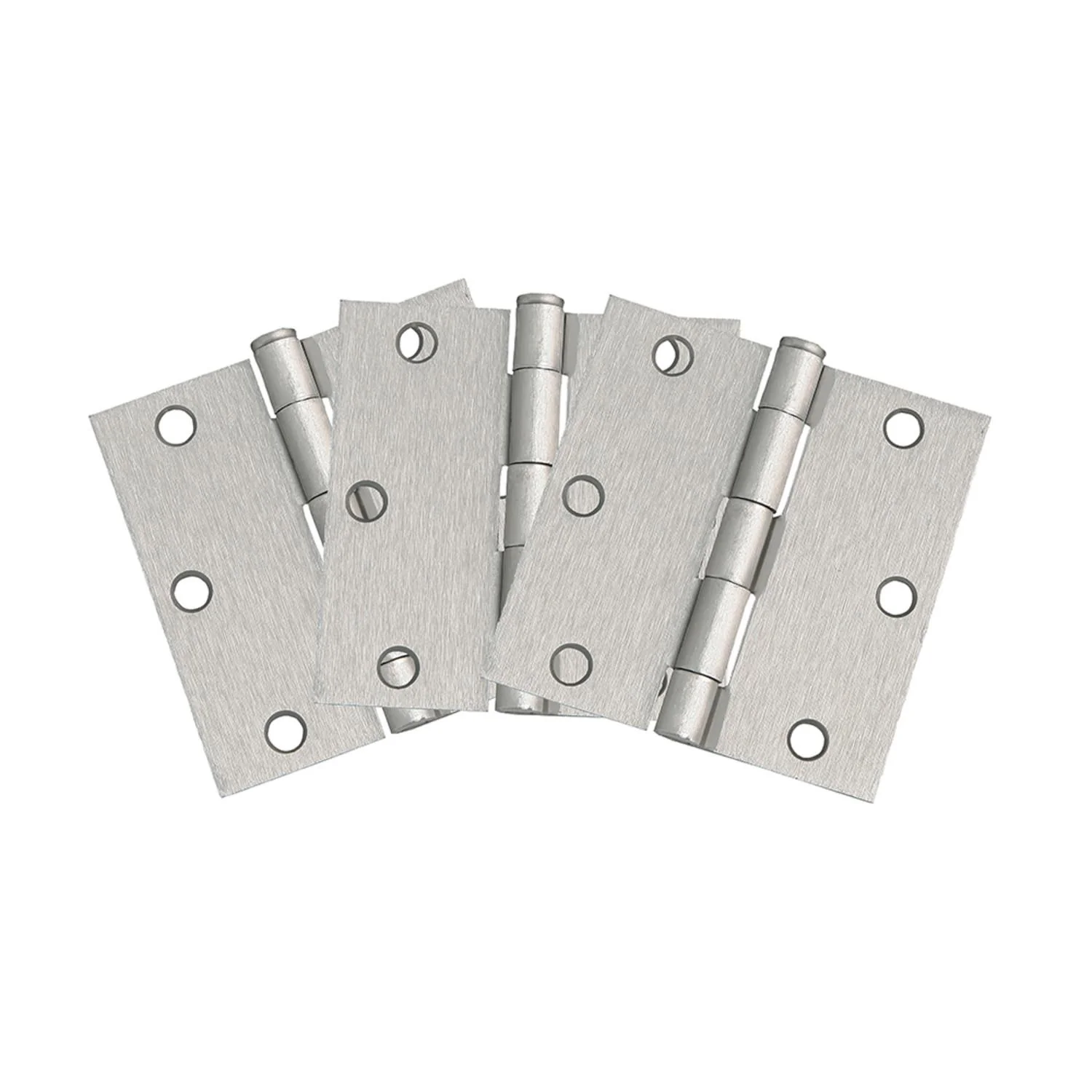 Design House Square Corner Door Hinge in Satin Nickel, 3.5-Inch, 3-Pack