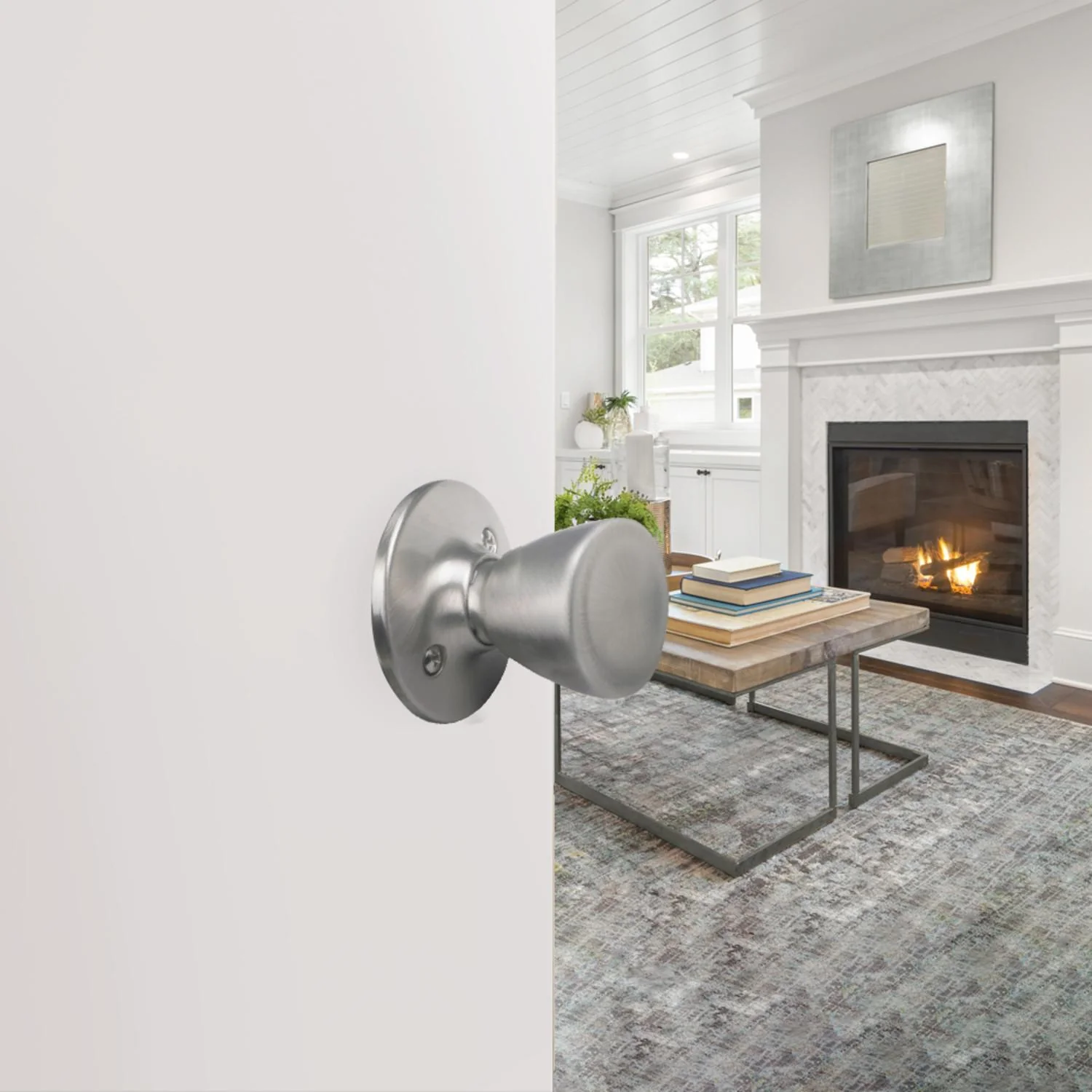 Design House Tulip 2-Way Latch Passage Door Knob in Satin Nickel - Image 2