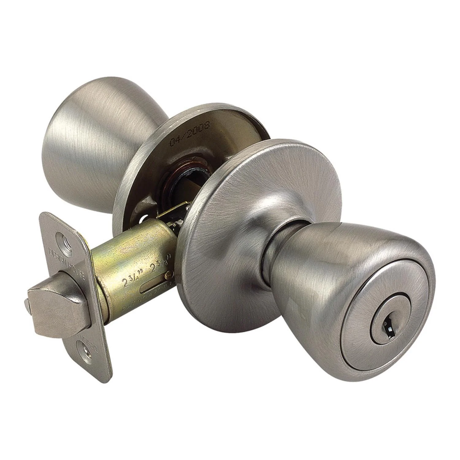 Design House Tulip Keyed Entry Door Knob in Satin Nickel