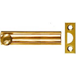 Door Surface Bolt, Brass, 3-In.