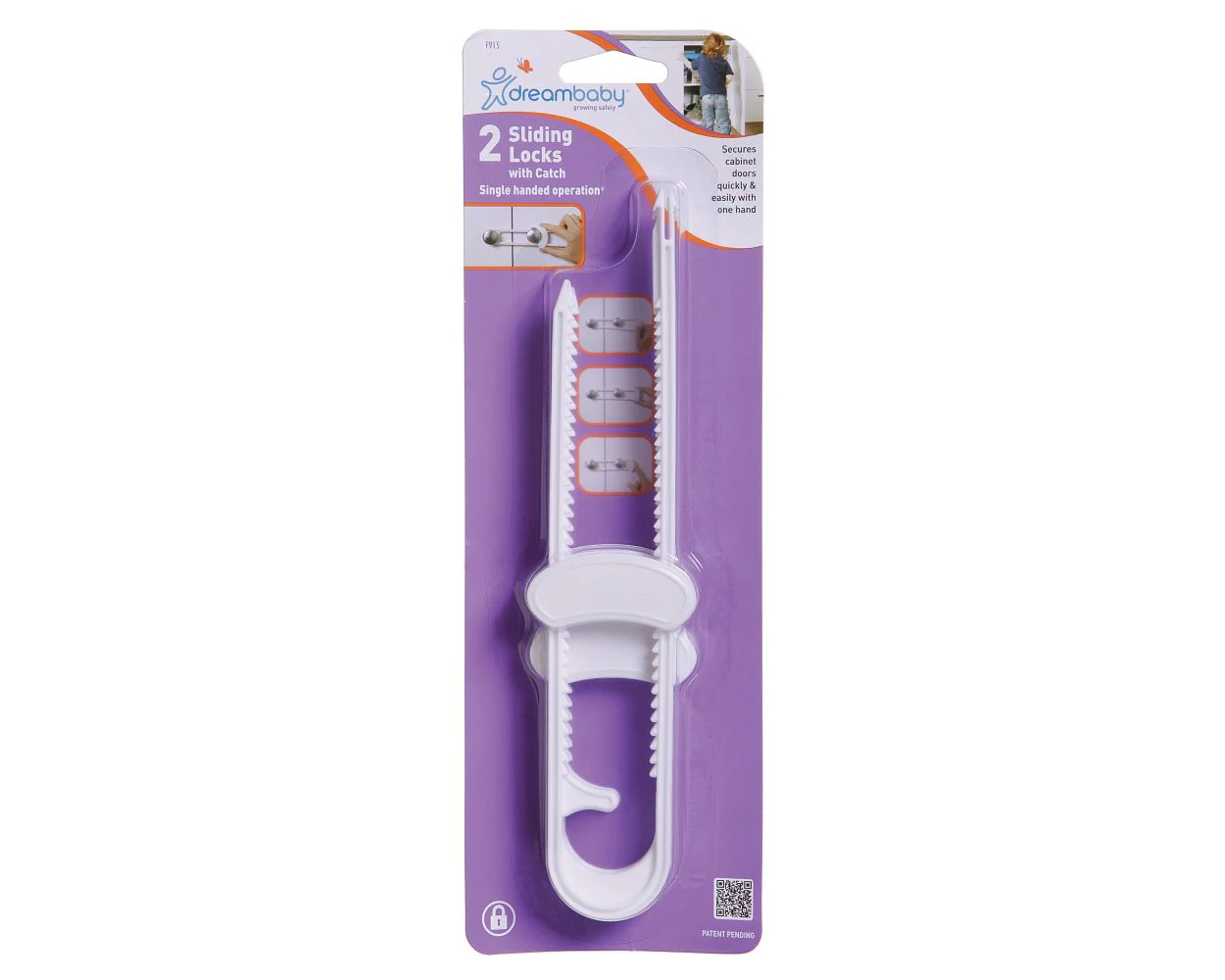 Dreambaby Sliding Locks With Catch - 2 Pack, White