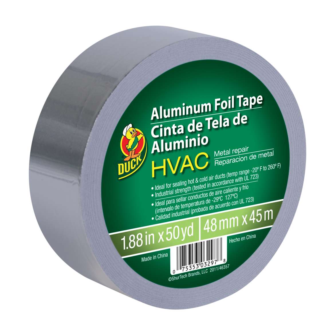 Duck® Brand HVAC Metal Repair Aluminum Foil Tape - Silver, 1.88 in. x 50 yd. - Image 2