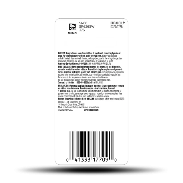 Duracell 377/376 Silver Oxide Button Battery - Image 4
