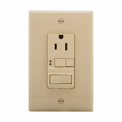 Eaton Cooper Wiring GFCI Receptacle 15A, 120V Ivory