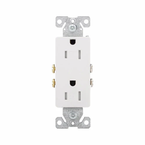 Eaton Cooper Wiring Residential Grade Decorator Duplex Receptacle 15A, 125V White