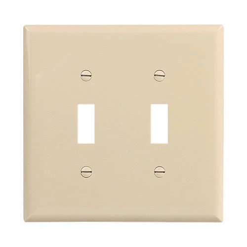 Eaton Cooper Wiring Toggle Wallplate, Ivory 2 Gang