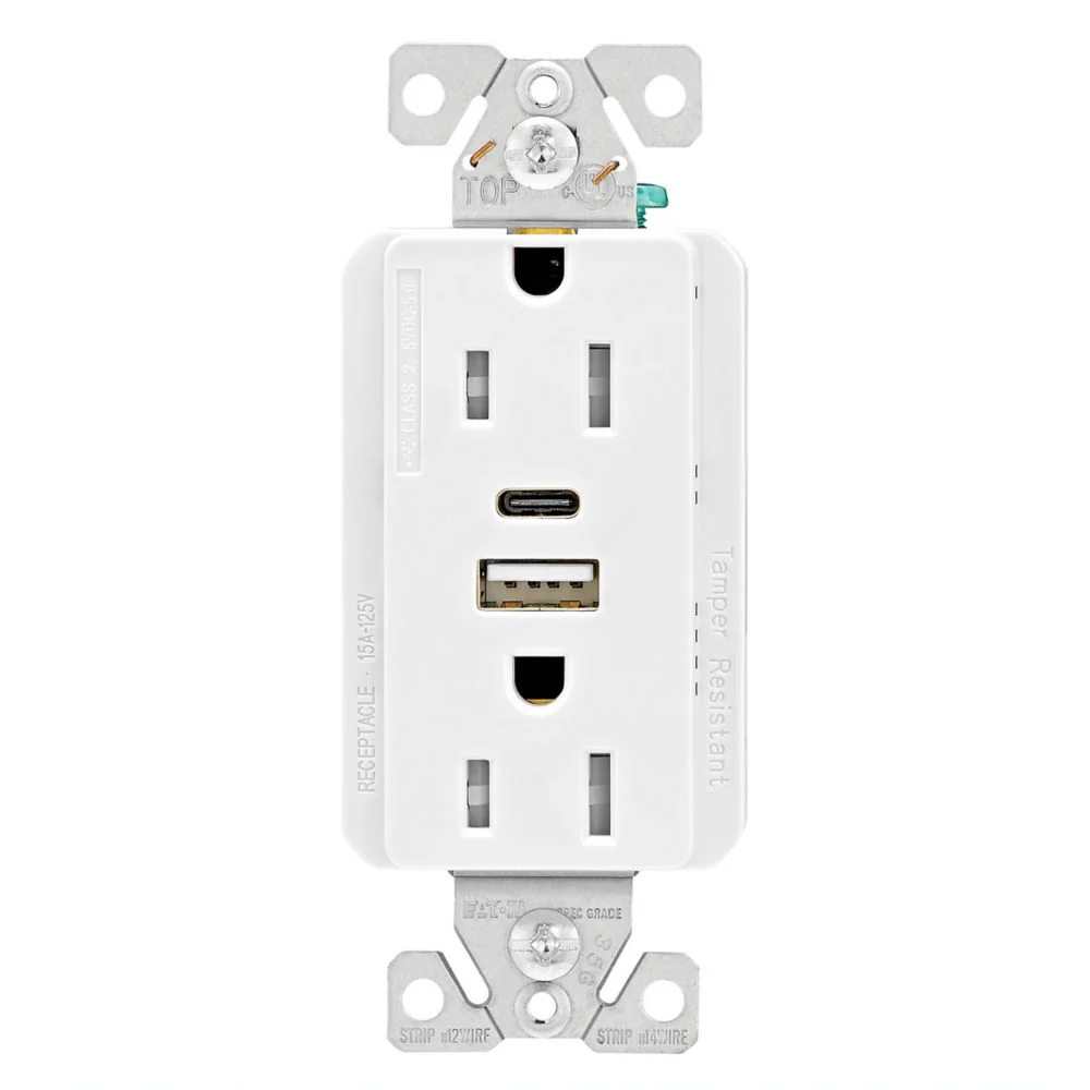 Eaton Charger Tamper Resistant Decorator Receptacle