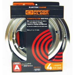 Electric Range Drip Pan Set, "A" Series Plug-In Element, Chrome, 4-Pk.
