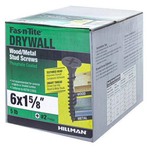 Fas-N-Tite Smart Thread Drywall Screws #6 X 1-5/8" - 5lb Box