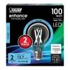 Feit Electric 15W (100W Replacement) Daylight (5000K) A19 E26 Base Dimmable Clear LED Bulb - Image 2