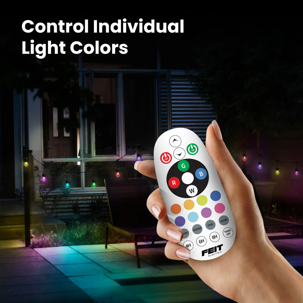 Feit Electric 24 ft. Color Changing Filament LED String Light with Remote - Image 5