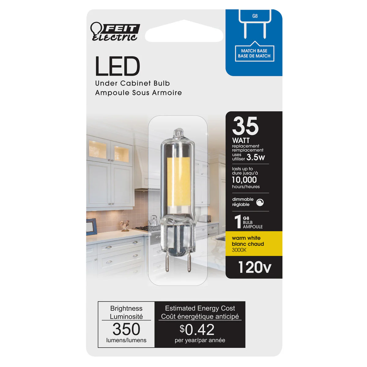 Feit Electric 35W Replacement Dimmable G8 Base T4 Specialty LED - Image 2